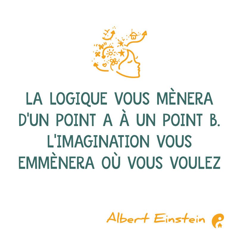 La logique vous mènera d'un point A à un point B. L'imagination vous emmènera où vous voulez. (Albert Einstein)